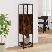 Berkfield Home Highboard Smoked Oak 35.5x35x139 cm Engineered Wood & Metal in Brown