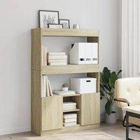 Berkfield Home Highboard Sonoma Oak 92x33x140 cm Engineered Wood in Light Tan | Size: 92 x 33 x 140 cm