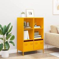Berkfield Home Highboard Mustard Yellow 68x39x103.5 cm Steel in Mustard