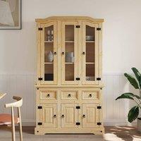 Berkfield Home Highboard Corona Brown 112x43x196 cm Solid Wood Mexican Pine in Light Tan | Size: 112 x 43 x 196 cm