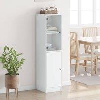 Berkfield Home Highboard with Glass Door White 35x37x142 cm | Size: 35 x 37 x 142 cm