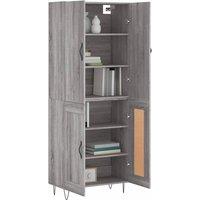 Berkfield Home Highboard Grey Sonoma 69.5x34x180 cm Engineered Wood
