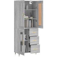 Berkfield Home Highboard Grey Sonoma 69.5x34x180 cm Engineered Wood