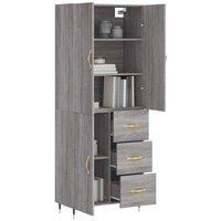 Berkfield Home Highboard Grey Sonoma 69.5x34x180 cm Engineered Wood