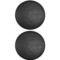 Berkfield Home Island Lounge Covers 2 pcs 8 Eyelets 188x50 cm Round in Black | Size: 188x50 cm