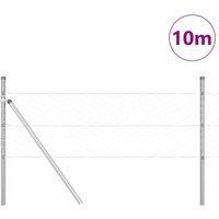 Berkfield Home Hexagon Fence 0.8x10 m Galvanised Steel in Silver
