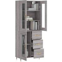 Berkfield Home Highboard Grey Sonoma 69.5x34x180 cm Engineered Wood