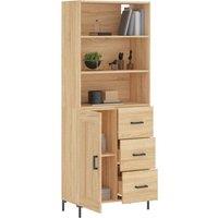 Berkfield Home Highboard Sonoma Oak 69.5x34x180 cm Engineered Wood in Light Tan