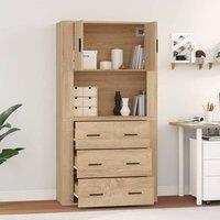 Berkfield Home Highboard Sonoma Oak Engineered Wood in Light Tan