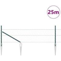 Berkfield Home Hexagon Fence Green 0, 4x25 m Steel