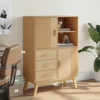 Berkfield Home Highboard OLDEN Brown 85x43x125 cm Solid Wood Pine in Natural | Size: 85 x 43 x 125 cm