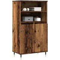 Berkfield Home Highboard Old Wood 60x36x110 cm Engineered Wood in Brown | Size: 60 x 36 x 110 cm