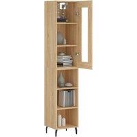 Berkfield Home Highboard Sonoma Oak 34.5x34x180 cm Engineered Wood in Light Tan