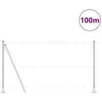 Berkfield Home Hexagon Fence 1.4x100 m Galvanised Steel in Silver