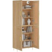 Berkfield Home Highboard Sonoma Oak 69.5x34x180 cm Engineered Wood in Light Brown