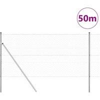 Berkfield Home Hexagon Fence 1x50 m Galvanised Steel in Silver