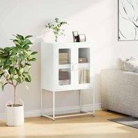 Berkfield Home Highboard White 68x39x107 cm Steel | Size: 68 x 39 x 107 cm