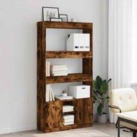 Berkfield Home Highboard Smoked Oak 92x33x180 cm Engineered Wood in Brown | Size: 92 x 33 x 180 cm