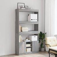 Berkfield Home Highboard Grey Sonoma 92x33x180 cm Engineered Wood in Grey | Size: 92 x 33 x 180 cm