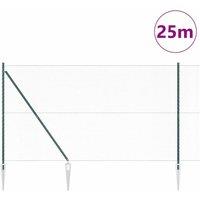 Berkfield Home Hexagon Fence Green 1.6x25 m Steel