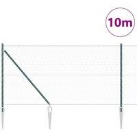 Berkfield Home Hexagon Fence Green 1.4x10 m Steel