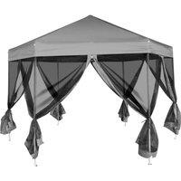 Berkfield Home Hexagonal Pop-Up Marquee with 6 Sidewalls Grey 3.6x3.1 m