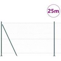 Berkfield Home Hexagon Fence Green 1.4x25 m Steel
