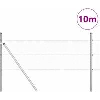 Berkfield Home Hexagon Fence 0.8x10 m Galvanised Steel in Silver