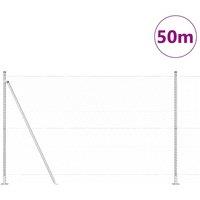 Berkfield Home Hexagon Fence 1.5x50 m Galvanised Steel in Silver