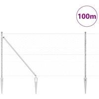 Berkfield Home Hexagon Fence 1.4x100 m Galvanised Steel in Silver