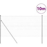 Berkfield Home Hexagon Fence 1.4x10 m Galvanised Steel in Silver