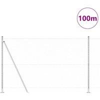 Berkfield Home Hexagon Fence 1.4x100 m Galvanised Steel in Silver
