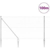 Berkfield Home Hexagon Fence 1x100 m Galvanised Steel in Silver