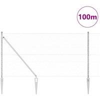 Berkfield Home Hexagon Fence 1.2x100 m Galvanised Steel in Silver