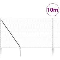 Berkfield Home Hexagon Fence Grey 1.5x10 m Steel