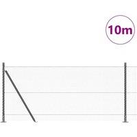 Berkfield Home Hexagon Fence Grey 0, 8x10 m Steel