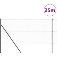 Berkfield Home Hexagon Fence Grey 1.4x25 m Steel