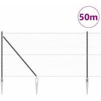 Berkfield Home Hexagon Fence Grey 1.4x50 m Steel
