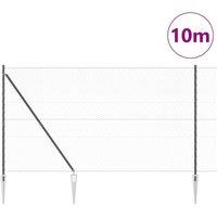 Berkfield Home Hexagon Fence Grey 1.5x10 m Steel