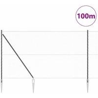 Berkfield Home Hexagon Fence Grey 1.5x100 m Steel in Black