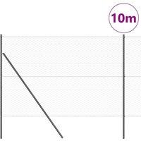 Berkfield Home Hexagon Fence Grey 1.5x10 m Steel