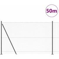 Berkfield Home Hexagon Fence Grey 1.4x50 m Steel