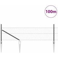 Berkfield Home Hexagon Fence Grey 0.8x100 m Steel