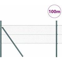 Berkfield Home Hexagon Fence Grey 0.8x100 m Steel in Green