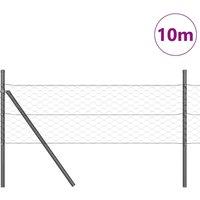 Berkfield Home Hexagon Fence Grey 0.8x10 m Steel