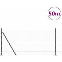 Berkfield Home Hexagon Fence Grey 0.8x50 m Steel