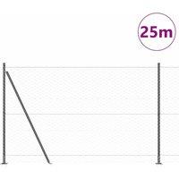Berkfield Home Hexagon Fence Grey 1.6x25 m Steel