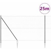 Berkfield Home Hexagon Fence Grey 1.6x25 m Steel