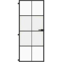 Berkfield Home Interior Door Slim Black 83x201.5 cm Tempered Glass & Aluminium