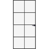 Berkfield Home Interior Door Black 93x201.5 cm Tempered Glass&Aluminium